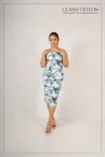 Aura Print Body Cone Dress - Aqua - Image 3