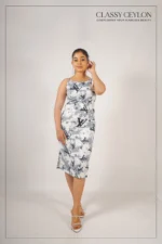 Aura Print Body Cone Dress - Ash - Image 2