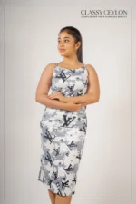 Aura Print Body Cone Dress - Ash - Image 3