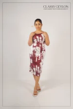 Aura Print Body Cone Dress - Maroon