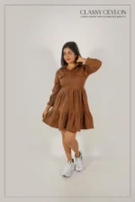 Casual Modern Day Dress - Brown
