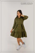 Casual Modern Day Dress - Green