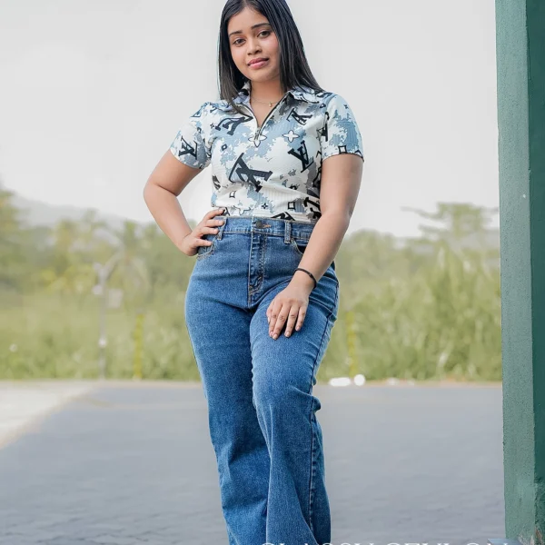 Casual Splash Print Top - Ash
