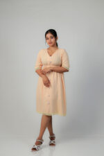 Peach Blossom Midi Dress