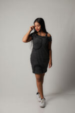 Stripe Drop Shoulder Frock-Black - Image 2