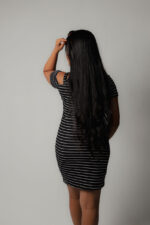 Stripe Drop Shoulder Frock-Black - Image 4