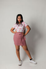 Mini Skirt Pink and Pink Top - Image 2