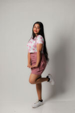 Mini Skirt Pink and Pink Top - Image 3