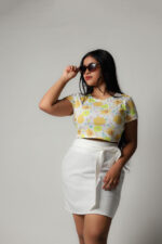 Mini Skirt White and Yellow Top - Image 3