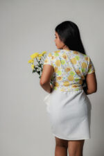 Mini Skirt White and Yellow Top - Image 4