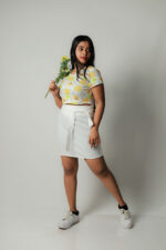 Mini Skirt White and Yellow Top - Image 5