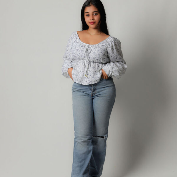 Cotton Front Tie up Top-Green