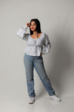 Cotton Front Tie up Top-Green - Image 3