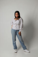 Cotton Front Tie up Top-Brown