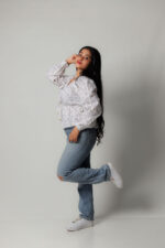 Cotton Front Tie up Top-Brown - Image 4