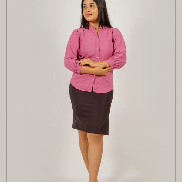 Serene Office Charm Top – Rose Pink