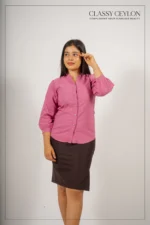 Serene Office Charm Top – Rose Pink - Image 2