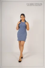 Stripe Fit Body Cone Dress - Image 2
