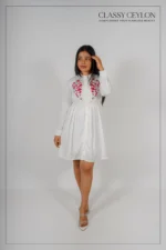 White Blossom Embroidered Dress - Image 2